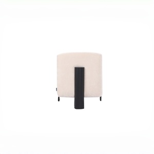 Sillón de salón moderno y decorativo para hotel, en terciopelo color crema, sofá individual con patas de metal negro, para sala - Product Image 6