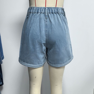 Channel Chic 2026 Completi <span class=keywords><strong>Donna</strong></span> Primavera Estate in Denim 2 Pezzi: Camicie a Maniche Lunghe con <span class=keywords><strong>Bottoni</strong></span> e Shorts Coordinati - Outfit per Vacanze - Product Image 6