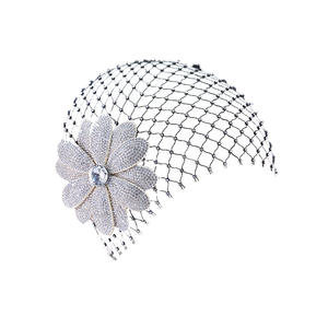 Nouvelle Tiare <span class=keywords><strong>Vintage</strong></span> pour Mariée, Style Français, avec Strass et <span class=keywords><strong>Filet</strong></span> en Maille, pour Mariage, Photographie, Spectacle Scénique, Coiffe Couronne - Product Image 5