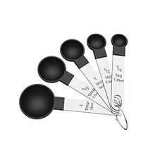 Ensemble indispensable de 10 tasses et cuillères doseuses multicolores en acier inoxydable et plastique pour la préparation de desserts, avec sac OPP