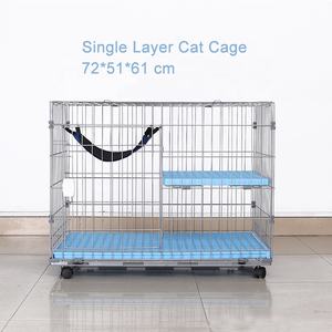 Villa di lusso a singolo strato grande gabbia per gatti con plastica solida e chiusura a bottone a scatto - Product Image 1
