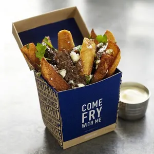 Изготовленный на заказ картон крафт-бумага гофрированный гамбургер картофель фри коробка чипсы доставка пищевой бумаги упаковка