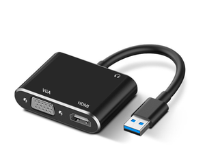 <span class=keywords><strong>Convertisseur</strong></span> <span class=keywords><strong>coaxial</strong></span> USB3.0 2-en-1 Dock d'extension HDMI/<span class=keywords><strong>VGA</strong></span> Connecteur péritel plaqué or pour ordinateur TV Audio/Vidéo 4K 1080P - Product Image 3