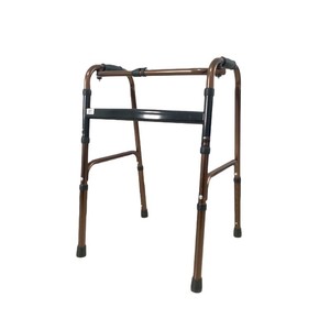 Déambulateur d'extérieur pliable en alliage d'aluminium, réglable en hauteur, antidérapant, pour personnes âgées, avec poignée en bronze antique à courbure unique - Product Image 1