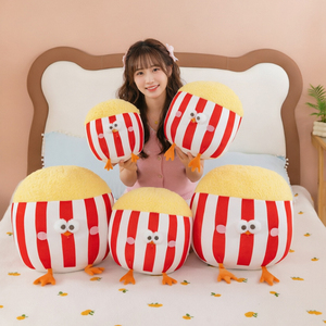 Peluche Suave con Forma de <span class=keywords><strong>Pollo</strong></span> de Palomitas, Almohada Antiestrés, Muñeco de Peluche de Comida, Venta al <span class=keywords><strong>por</strong></span> <span class=keywords><strong>Mayor</strong></span>, Lindo, Ojos Grandes, Regalo de Cumpleaños para Niños - Product Image 2