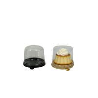 Boîte individuelle ronde pour cupcakes et muffins, en plastique PET, dorée, jetable, pour mini-flans et desserts, vente en gros usine