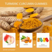 Gummies véganes OEM à marque privée Curcumine Curcuma Gingembre pour adultes – Compléments de soutien articulaire et amélioration de la densité osseuse – Durée de conservation : 24 mois