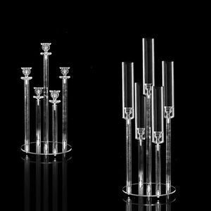 Clear Acrylic Multi-head Candlestick <b>Tall</b> <b>Table</b> Centerpieces Candelabras Wedding Candle Holder for Restaurant Main <b>Table</b> Decor - Product Image 2