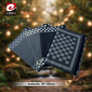 Bufanda a cuadros de 30x180cm para hombre, accesorio cálido para el invierno - Product Image 3