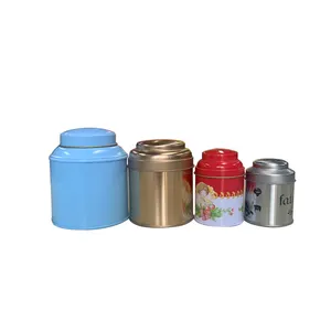 Factory Direct Luxury Wholesale Tea Tins 50g 100g Airtight Round Metal Tea Tin Box with Inner Lid for Loose Tea Packing