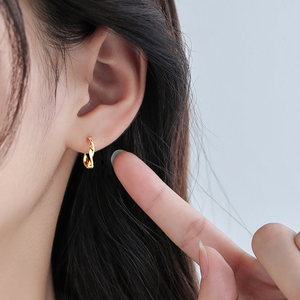 2022 New Design 925 Sterling Silver Mobius Stud Earrings Minimalist INS Temperament Earring