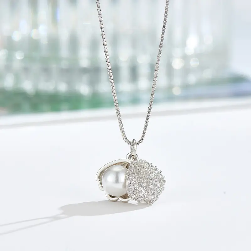 YWLY nouveautés Style tendance coquille perle 925 chaîne en argent Sterling coquillage collier à breloques 20240330