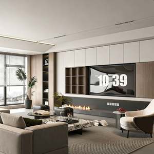 Meuble TV flottant de luxe, design mural moderne, meubles de salon sur mesure pour un style élégant de la maison entière - Product Image 1