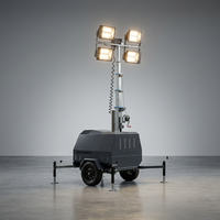 Tour d'éclairage LED portable ou à pousser de 5m, 7m, 9m avec générateur diesel silencieux pour extérieur – Prix de la tour d'éclairage LED pour situations d'urgence