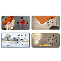 Grandes Ventes Horloge Murale en Porcelaine Cristal Luxe Léger, Peinture Décorative, Horloge Murale Décoration d'Intérieur