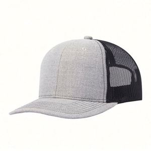 Wholesale Classical Gorras Snapback Vintage Blank Heather Gray Black Richardson Hats 112 Leather <b>Patch</b> Custom Trucker Hats - Product Image 5
