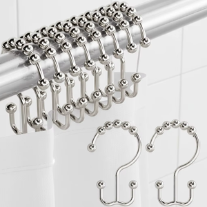 Ganchos Dobles para Cortina de Ducha, Ganchos Laterales para Cortina de Ducha - Product Image 1