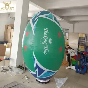 Futebol americano inflável da arte gigante, grande bola inflável de rugby para decoração de jogo