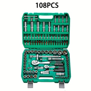 1/2 \ "1/4 \" 3/8 \ "Bộ cờ lê bánh cóc 108 cái CR-V ổ cắm bằng thép carbon hộp cứng để bảo dưỡng ô tô gia đình OEM - Product Image 2