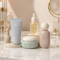 Ensemble d'emballage cosmétique de luxe, flacon en verre givré pour soins de la peau, flacon compte-gouttes pour sérum, flacon pour huile essentielle