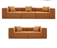 Einfaches Design Italienischer Stil Modernes Hochdichtes Nordisches Möbelset Apartment-Couch Wohnzimmer Schaumstoff-Kompressionssofa