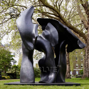 Scultura Astratta in Bronzo Forgiato a Doppio Anello, Grande Statua in Metallo Rame Forgiato per Giardini e Ingegneria Urbana Esterna - Product Image 6