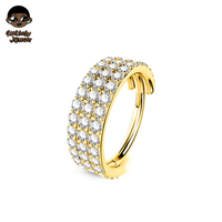 Perhiasan mewah mewah perhiasan tubuh Titanium manset hidung anting Helix tindik tulang rawan Tragus hidung cincin untuk wanita