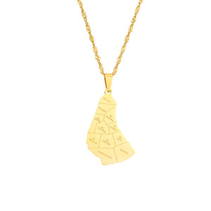 Mapa de la <span class=keywords><strong>Isla</strong></span> de Barbados con Nombres de Ciudades, Diseño en Acero Inoxidable Chapado en Oro para Bodas, Fiestas y Aniversarios - Product Image 5