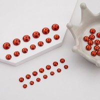 Perles de strass Zesty de 5 mm en résine époxy mandarine à dos plat avec trou central à coudre pour la fabrication de bijoux en cordon multi-brins