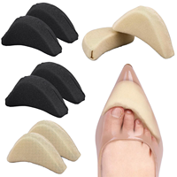 1 Paire de demi-semelles en éponge souple de 2 cm d'épaisseur, noires et beiges, pour ajustement de la pointe des chaussures, pour femmes et hommes