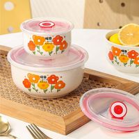 Bol en céramique Tulip pour la conservation des aliments, compatible micro-ondes, boîte à lunch pour étudiants et travailleurs, anti-fuite d'alcool avec couvercle hermétique