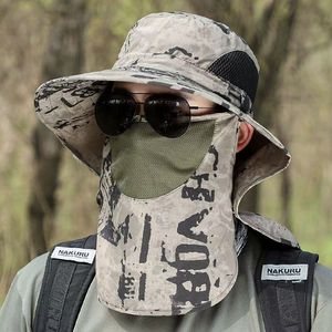 หมวกกันแดดลายพรางสำหรับผู้ชายแบบครอสบอร์เดอร์ พร้อมที่บังหน้าและป้องกันลำคอ หมวกตกปลา หมวกป่า ป้องกันรังสียูวี ระบายอากาศได้ดี - Product Image 1