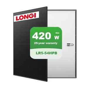 Verimli monocrystalline 400W 450W 500W 550W 600W 700W kapalı ızgara pil güneş sistemi için tüm siyah longi güneş panelleri