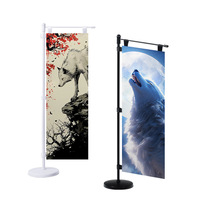 Drapeaux de table télescopiques en satin polyester personnalisés en gros avec support - Impression numérique Mini drapeau Nobori