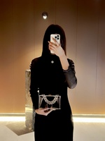 Sacs à main carrés en acrylique transparent avec chaîne, pochettes chic pour soirée, sacs de soirée pour femmes, sacs transparents avec chaînes détachables