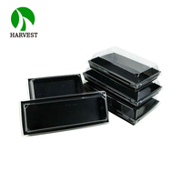 Umweltfreundliche, EU-zertifizierte, robuste, schwarze, stapelbare, biologisch abbaubare, faltbare Bagasse-Box/Schale für Lebensmittel und Catering