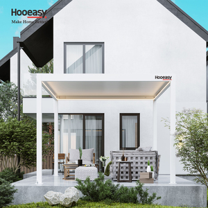 Hooeasy các nhà sản xuất ngoài trời bioclimatic mirador sân sau Hướng dẫn sử dụng louvered mái vườn gazebo Zip Con lăn Rèm nhôm pergola - Product Image 4