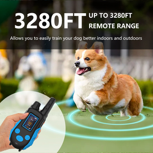 Uzaktan titreşimli uzaktan kumanda ile elektrik yaka Pet Slave şok 3300ft uzaktan köpek eğitim tasması küçük orta köpekler için - Product Image 4