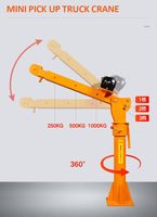Grue à flèche fixe JYH 0,5-1 tonne, 12/24V, certifiée CE, rotation à 360 degrés, moteur à engrenages, mobile et portable pour atelier et usine