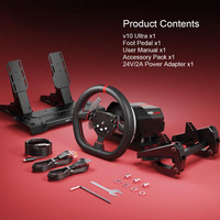 Volant de course directe PXN V10 Ultra Sim Racing avec servomoteur 3.2Nm et pédales magnétiques à effet Hall pour simulateur de jeu