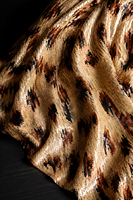 Tissu en maille tricotée à sequins et broderies à rayures léopard, imprimé animal pour robe de soirée pour filles