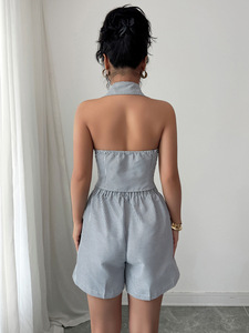 Ensemble élégant et tendance pour femme, veste boutonné<span class=keywords><strong>e</strong></span>, short rayé, simple et élégant, printemps et été - Product Image 5