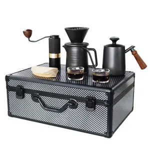 Unique Electric Arabic Coffee Maker with Timer Automatic Coffee Tea Maker Smart Gooseneck Coffee Pot Black Kitchen Body Metal