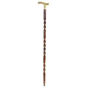 <b>Top</b> Sell 2025 Premium Wooden <b>Walking</b> Stick | Solid Wood Construction with Golden Metal Handle | Classic Elegant Support Cane - Product Image 1