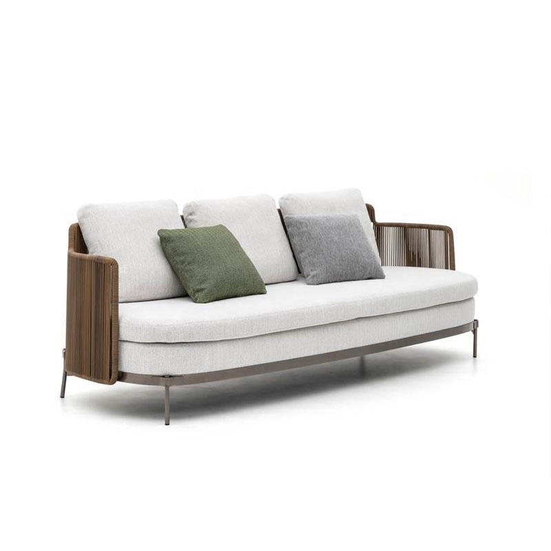 New arrival outdoor furniture thick cushion rope garden sofa sets