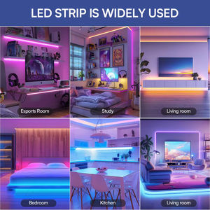 Bande lumineuse LED intelligente pour la maison, la chambre à coucher, 100 pieds, 24V-12-30m, 2835RGB, rouge, vert et bleu, contrôle d'application - Product Image 5