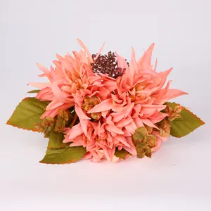 פרחים מלאכותיים עם אגרטל הידראנגאה פרחים מלאכותיים משי סידור פרחים מלאכותי באגרטל