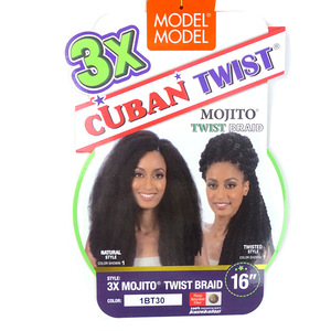 3X simpul Kuba 16 "180G ekstensi rambut keriting Afro ekstensi rambut tahan api Gaya ekor kuda alami Harga Murah mengepang - Product Image 1