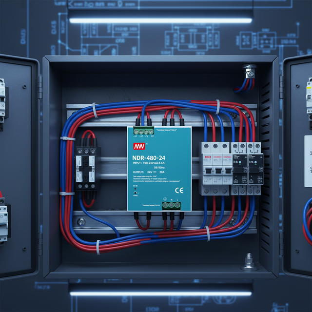 CNMW NDR Din Rail Power Supply NDR-480-24 480W AC-DC 24V 20A 50/60Hz Industrial Base Station Power Supply 220V Input