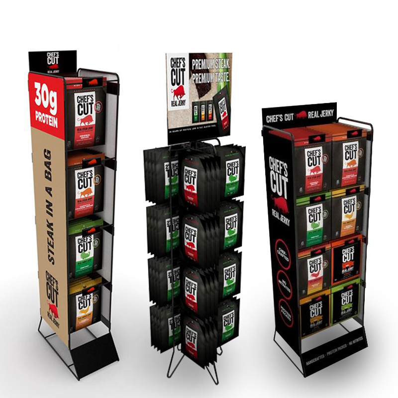 Apache Custom Metal Floor Standing Commercial Beef Jerky Display Rack for Retail Store — view 1